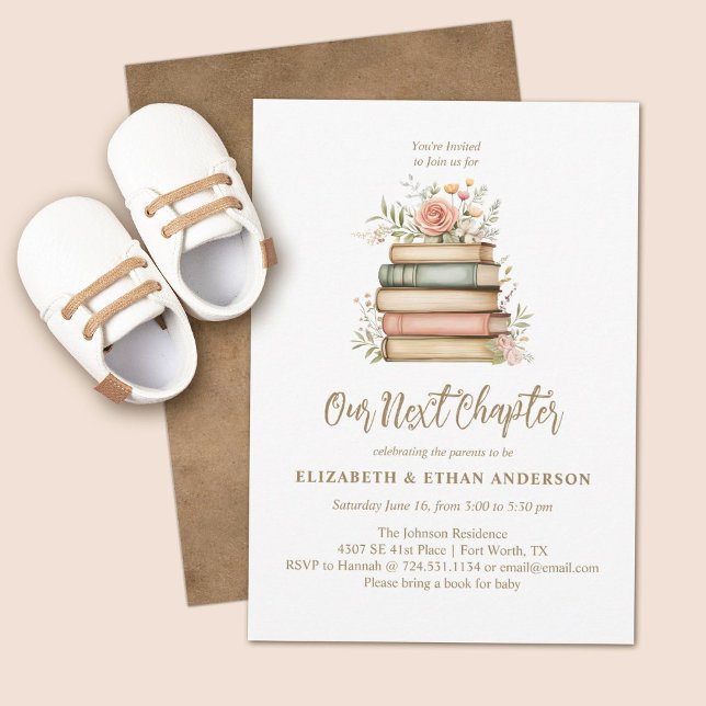 Our Next Chapter Storybook Baby Shower Invitation (Our next chapter baby shower invitation. Great for a "books for baby" baby shower theme)