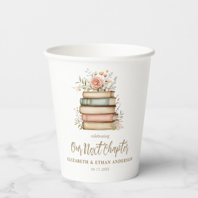 Our Next Chapter Storybook Baby Shower Party Paper Cups (Back)