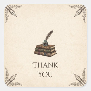 Our Next Chapter Vintage Literary Books Square Sticker