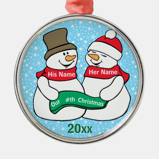 Our Nth Christmas Metal Tree Decoration (Front)
