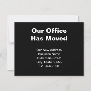 Our Office Has Moved Black and White Business Announcement