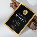 Our Office Has Moved Black & Gold Logo New Address Postcard<br><div class="desc">Let your customers, employees and delivery providers about your new office address with this elegant black and gold logo Our Office Has Moved Business Postcard Design. Featuring gold effect border, modern fonts, space for your company logo, new address, contact details and opening hours, this modern we've moved corporate postcard is...</div>