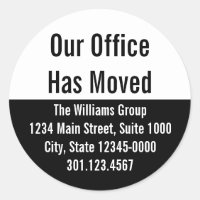 Our Office Has Moved Black & White Announcement