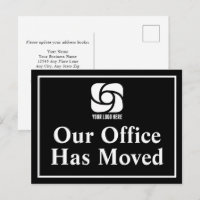 Our Office Has Moved Black White Business Logo