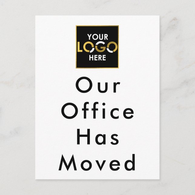 Our Office Has Moved Business Logo Memo Postcard (Front)