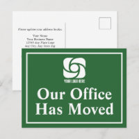 Our Office Has Moved Green Business Logo