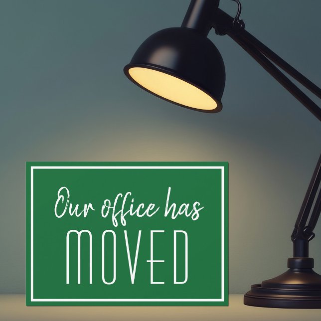 Our Office Has Moved Green White Business Moving Announcement (Creator Uploaded)