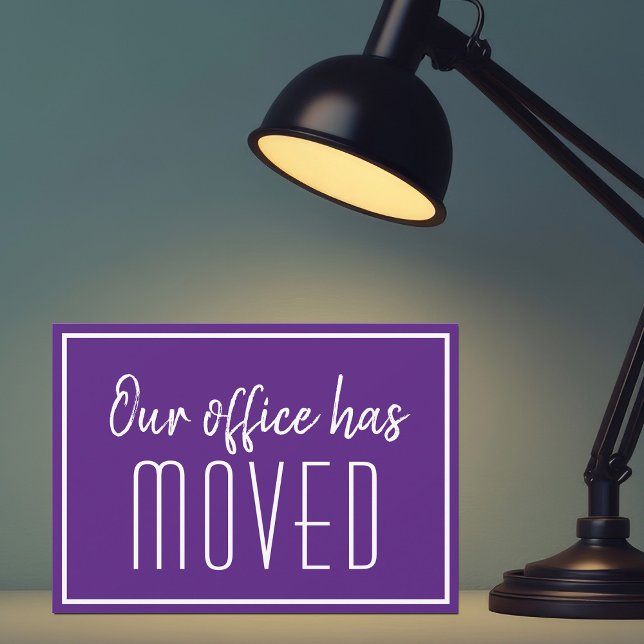 Our Office Has Moved Purple White Business Moving Announcement (Creator Uploaded)