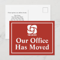 Our Office Has Moved Red Business Logo
