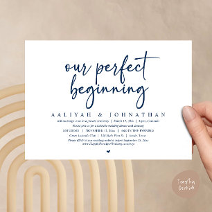 Our Perfect Beginning, Wedding Elopement Party Invitation