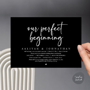 Our Perfect Beginning, Wedding Elopement Party Invitation