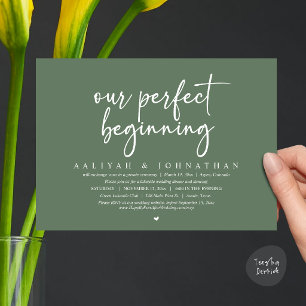Our Perfect Beginning, Wedding Elopement Party Invitation