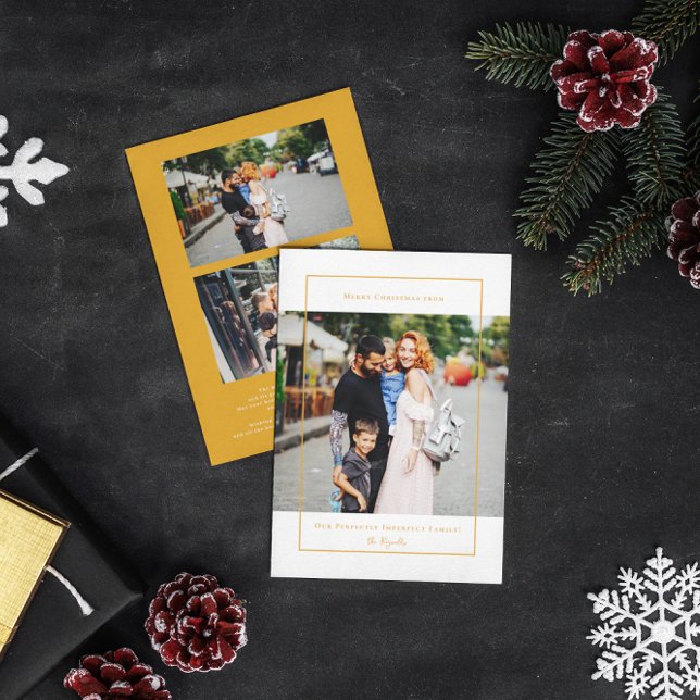 Our Perfectly Imperfect Family | 3 Photo Christmas Holiday Card (Creator Uploaded)