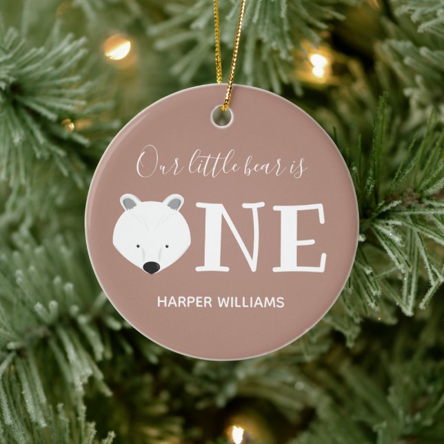 Our Polar Bear First Birthday Ceramic Tree Decoration (Tree)