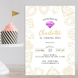 Our Precious Gem Birthday Party Invitation