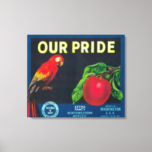 Our Pride Apple Label - Washington State Canvas Print