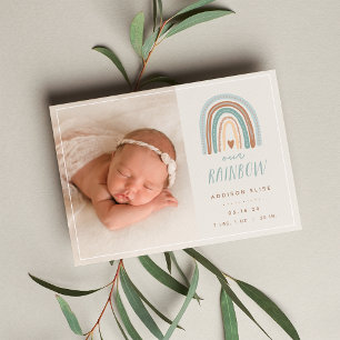 Our Rainbow Photo Birth Announcement