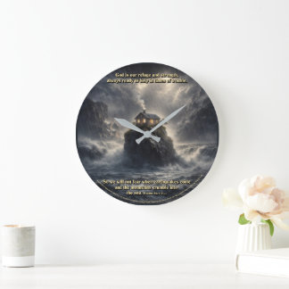 Our refuge & strength large clock