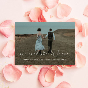 Our road starts here Modern minimalist photo Announcement