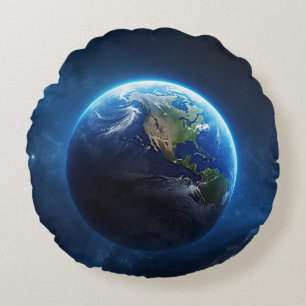 Our Sapphire Home in Space Round Cushion