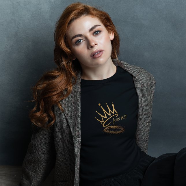 OUR SAVIOR KING Christian Women's Black Christmas  T-Shirt (Creator Uploaded)