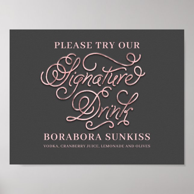 Our Signature Drink Wedding Bar Sign (Front)