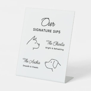 Our Signature Drinks Pet Wedding Bar Sign