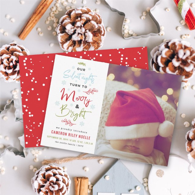 Our Silent Nights Turn To Merry And Bright Photo Holiday Card (Creator Uploaded)