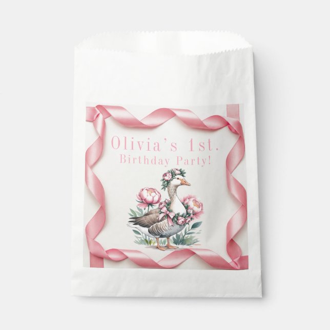 Our Silly Goose is Turn One Birthday  Favour Bags (Front)