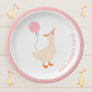 Our Silly Goose Is Turning One   Colourful  Paper Plate