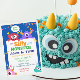 Our Silly Little Monster Birthday Invitation