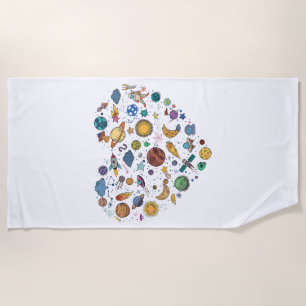 Our Solar System planet, Science Education Space k Beach Towel