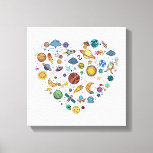 Our Solar System planet, Science Education Space k Canvas Print