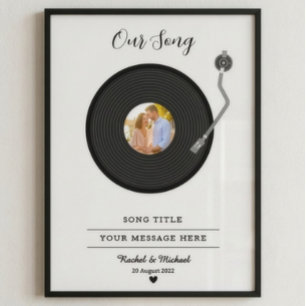Our Song Custom Couple Photo Anniversary Gift Poster