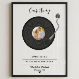 Our Song Custom Couple Photo Anniversary Gift Poster