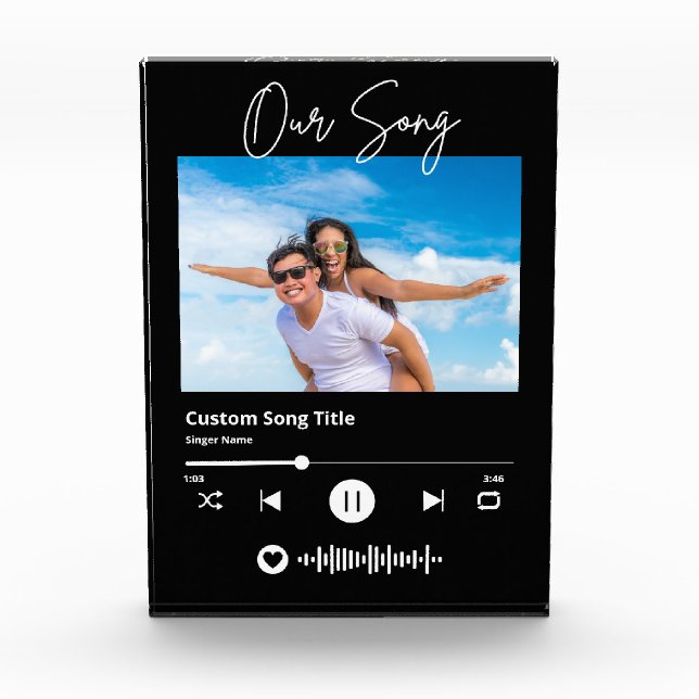 Our Song Wedding Music Scannable Code Photo Block (Front)