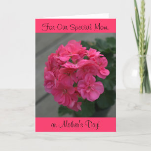 Our Special Mum Rose Geranium Mother's Day Card