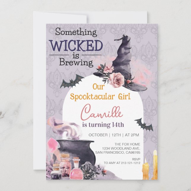 Our spooktacular girl Halloween Birthday  Invitation (Front)