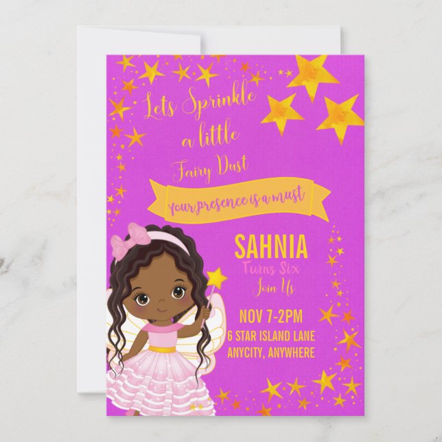 Our Star Birthday Invitation Card (Front)