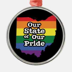 Our State of Our Pride   Ohio Metal Tree Decoration