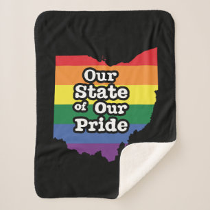 Our State of Our Pride   Ohio Sherpa Blanket