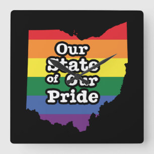 Our State of Our Pride Ohio Square Wall Clock