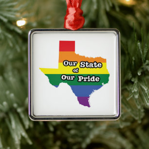 Our State of Our Pride Texas Metal Tree Decoration