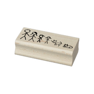 Our Stick Figure Family Rubber Stamp