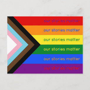 Our Stories Matter Gay Pride Intersection Rainbow Postcard