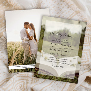 Our Story Continues Storybook Photo Wedding Invitation