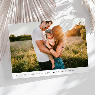 Our Story Minimalist New Years Photo Holiday Card