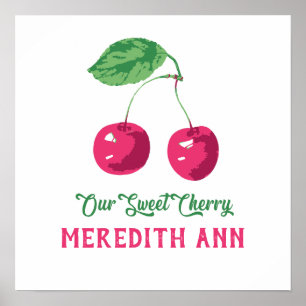 "Our Sweet" Cherry Personalised Name  Poster