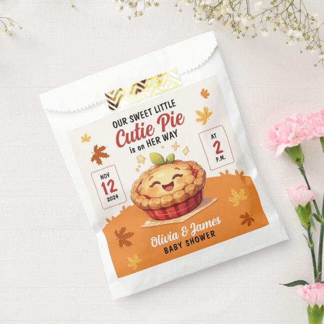 Our Sweet Little Cutie Pie Fall Baby Shower Favour Bags (Sealed)