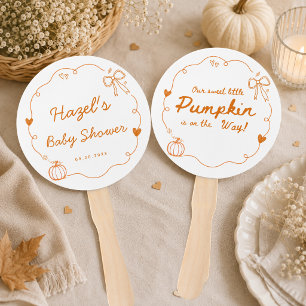 Our Sweet Little Pumpkin Fall Doodle Baby Shower Hand Fan